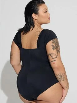 TORRID Wireless Ruched Cap Sleeve One Piece Swimsuit 9 TORRID Wireless Ruched Cap Sleeve One Piece Swimsuit -Cheap Torrid Shop 19626142 00684 av2