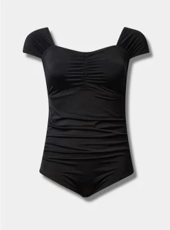 TORRID Wireless Ruched Cap Sleeve One Piece Swimsuit 11 TORRID Wireless Ruched Cap Sleeve One Piece Swimsuit -Cheap Torrid Shop 19626142 00684 flat