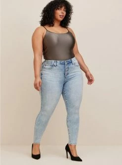 TORRID Shiny Nylon Scoop Neck Bodysuit -Cheap Torrid Shop 19635927 01203 av2