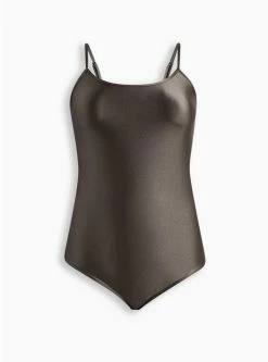 TORRID Shiny Nylon Scoop Neck Bodysuit -Cheap Torrid Shop 19635927 01203 flat