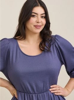 TORRID At The Knee Slub Rib Voluminous Dress -Cheap Torrid Shop 19654773 10186 av3