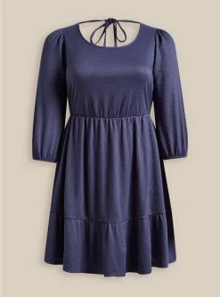 TORRID At The Knee Slub Rib Voluminous Dress -Cheap Torrid Shop 19654773 10186 flat