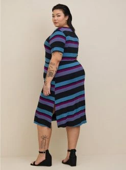 TORRID Midi Super Soft Slit Dress -Cheap Torrid Shop 19654800 09629 av1