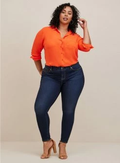 TORRID Lizzie Georgette Button-Up Long Sleeve Shirt 7 TORRID Lizzie Georgette Button-Up Long Sleeve Shirt -Cheap Torrid Shop 19665486 01185 av1