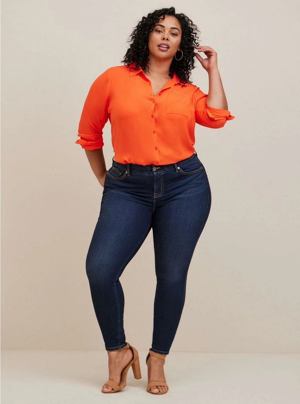 TORRID Lizzie Georgette Button-Up Long Sleeve Shirt 4 TORRID Lizzie Georgette Button-Up Long Sleeve Shirt - Image 2