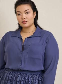 TORRID Lizzie Georgette Button-Up Long Sleeve Shirt 10 TORRID Lizzie Georgette Button-Up Long Sleeve Shirt -Cheap Torrid Shop 19665486 10189 av3