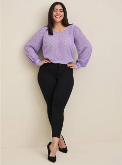 TORRID Chiffon Clip Dot Puff Sleeve Top 8 TORRID Chiffon Clip Dot Puff Sleeve Top -Cheap Torrid Shop 19665546 10186 av2