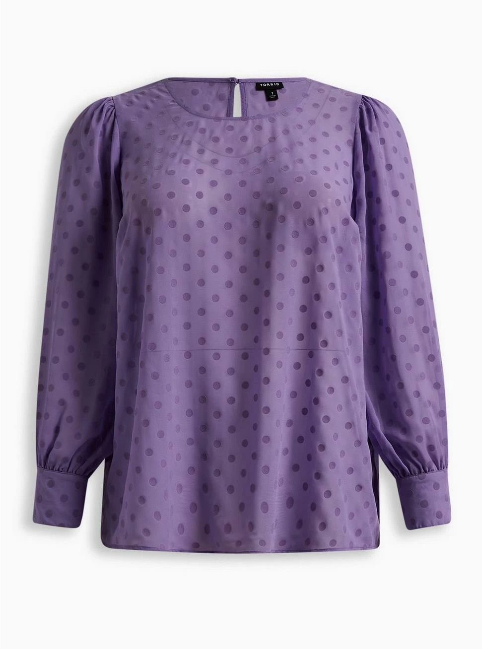 TORRID Chiffon Clip Dot Puff Sleeve Top 6 TORRID Chiffon Clip Dot Puff Sleeve Top - Image 4