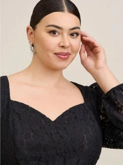 TORRID Peplum Lace Puff Sleeve Top -Cheap Torrid Shop 19665555 00684 av2