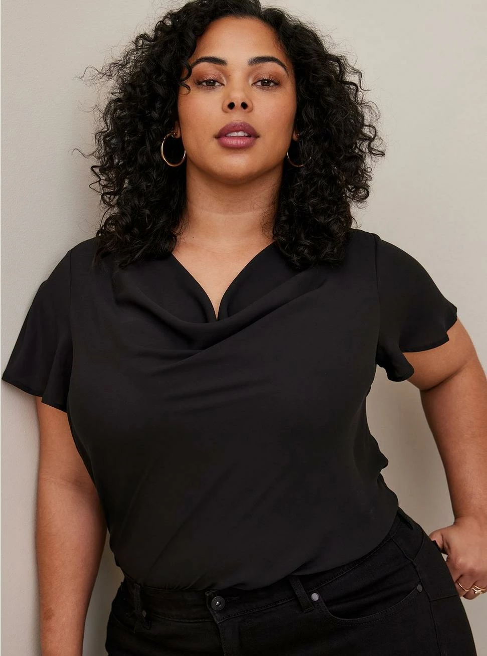 TORRID Georgette Cowl Neck Short Sleeve Blouse 3 TORRID Georgette Cowl Neck Short Sleeve Blouse