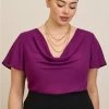 TORRID Georgette Cowl Neck Short Sleeve Blouse -Cheap Torrid Shop 19665592 06555 hi