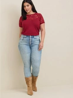 TORRID Super Soft Lace Mix Sweetheart Raglan Tee 9 TORRID Super Soft Lace Mix Sweetheart Raglan Tee -Cheap Torrid Shop 19665756 00006 av2