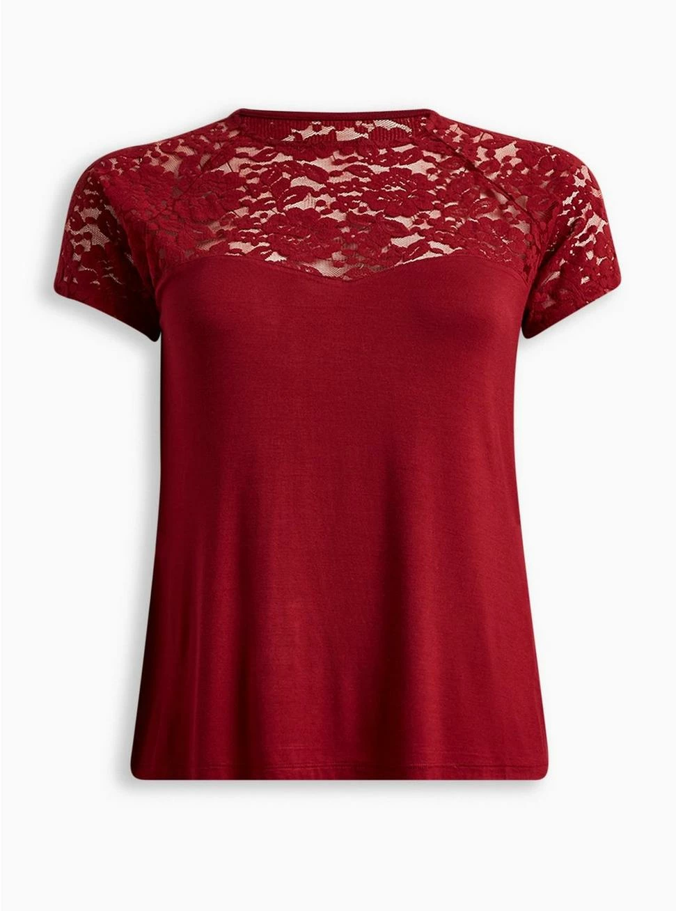 TORRID Super Soft Lace Mix Sweetheart Raglan Tee 7 TORRID Super Soft Lace Mix Sweetheart Raglan Tee - Image 5
