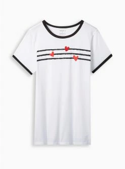 Null Floral Classic Fit Crew Neck Ringer Tee