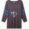 Null Skull Classic Fit Super Soft Slub Crew Neck Long Sleeve Drop Shoulder Tee -Cheap Torrid Shop 19672948 07497 hi