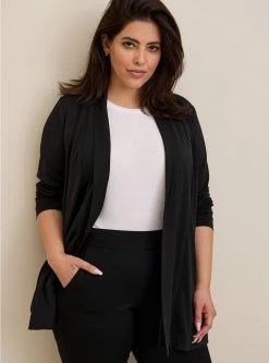 TORRID Crepe Open Front Cardigan