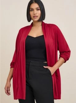 TORRID Crepe Open Front Cardigan