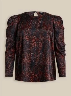 TORRID Satin Puff Long Sleeve Top -Cheap Torrid Shop 19699529 06662 flat