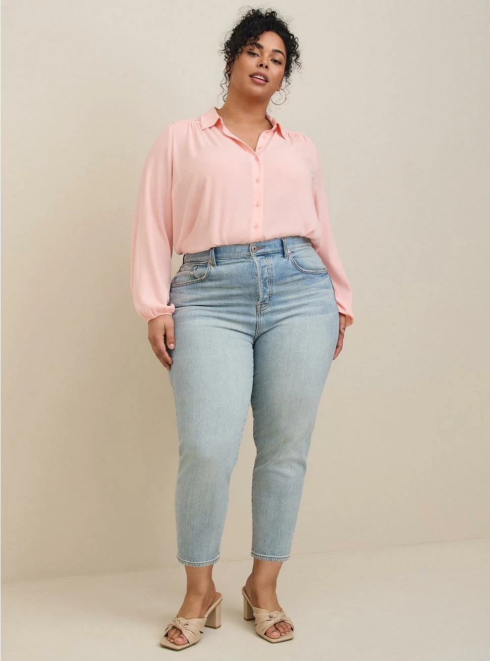 TORRID Madison Shirring And Embroidered Long Sleeve Shirt 4 TORRID Madison Shirring And Embroidered Long Sleeve Shirt - Image 2