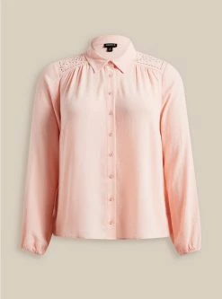 TORRID Madison Shirring And Embroidered Long Sleeve Shirt 11 TORRID Madison Shirring And Embroidered Long Sleeve Shirt -Cheap Torrid Shop 40030128 07094 flat