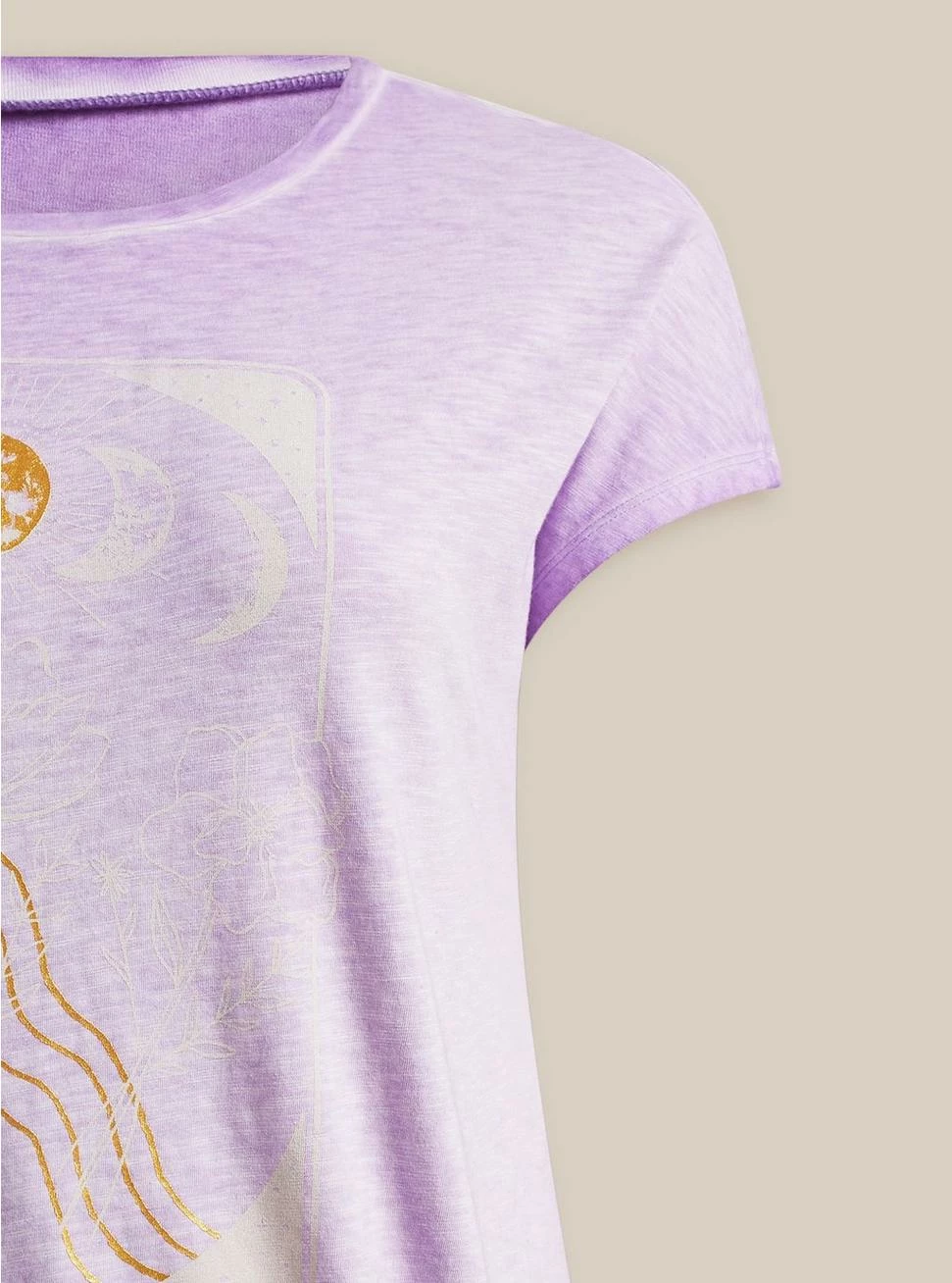 Null Moon Phase Relaxed Fit Super Soft Slub Crew Neck Dolman Banded Foil Tee 4 Null Moon Phase Relaxed Fit Super Soft Slub Crew Neck Dolman Banded Foil Tee - Image 2