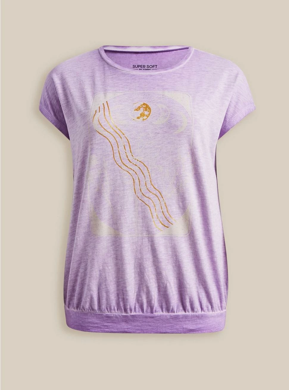 Null Moon Phase Relaxed Fit Super Soft Slub Crew Neck Dolman Banded Foil Tee 3 Null Moon Phase Relaxed Fit Super Soft Slub Crew Neck Dolman Banded Foil Tee