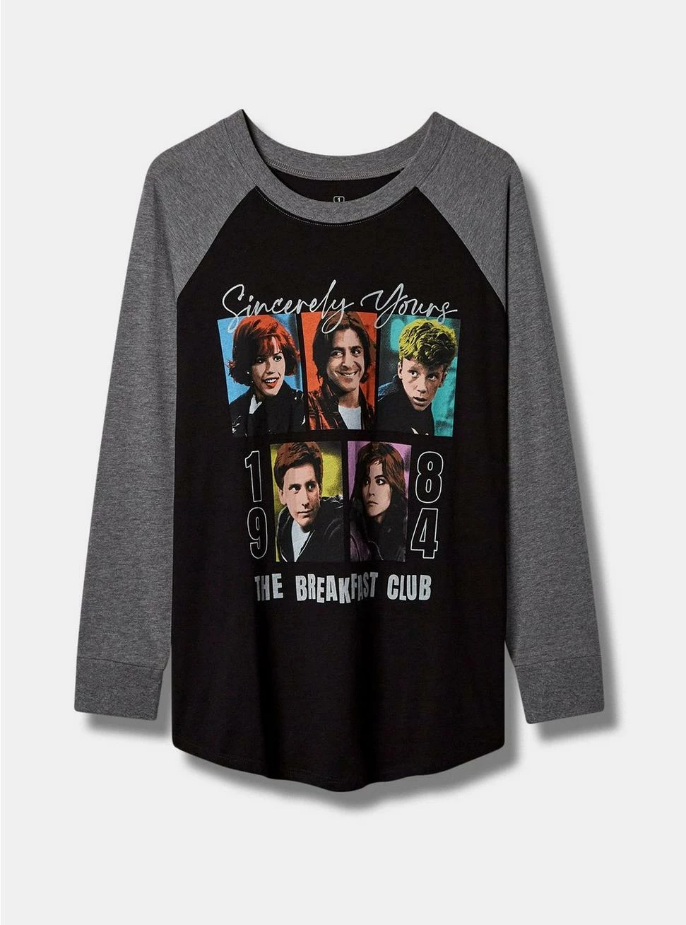 TORRID The Breakfast Club Classic Fit Long Sleeve Raglan Tee 3 TORRID The Breakfast Club Classic Fit Long Sleeve Raglan Tee