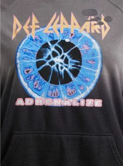 TORRID Def Leppard Cozy Fleece Destructed Hoodie -Cheap Torrid Shop 40045014 00113 av3