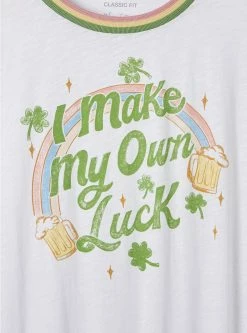 Null My Own Luck Classic Fit Cotton Crew Neck Ringer Tee -Cheap Torrid Shop 40050028 00013 av3