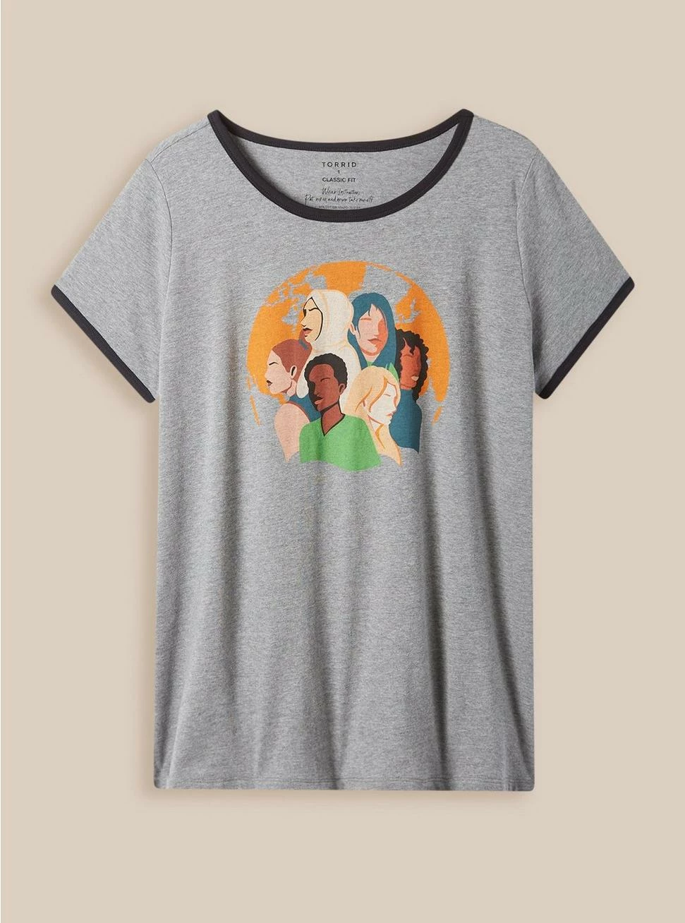 Null #TORRIDSTRONG We Can Classic Fit Cotton Jersey Crew Neck Ringer Tee 3 Null #TORRIDSTRONG We Can Classic Fit Cotton Jersey Crew Neck Ringer Tee