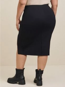 TORRID Midi Studio Luxe Ponte Cinched Pencil Skirt -Cheap Torrid Shop 40050393 00684 av2