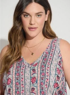 TORRID Challis Stitch Detail Tank -Cheap Torrid Shop 40050444 10465 av3