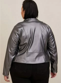 TORRID Faux Leather Metallic Moto Jacket -Cheap Torrid Shop 40055350 01203 av2