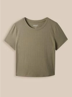 TORRID Fitted Super Soft Rib Short Sleeve Baby Tee -Cheap Torrid Shop 40055509 00252 flat