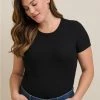 TORRID Fitted Super Soft Rib Short Sleeve Baby Tee 1 TORRID Fitted Super Soft Rib Short Sleeve Baby Tee -Cheap Torrid Shop 40055509 00684 hi