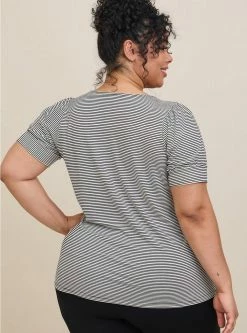 TORRID Studio Crepe V-Neck Puff Sleeve Top -Cheap Torrid Shop 40055547 05995 av2