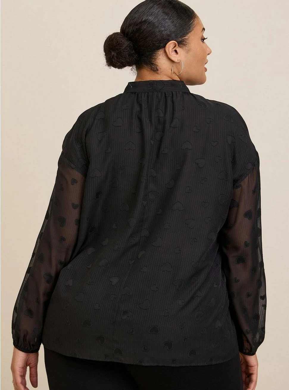 TORRID Clip Dot Tie Front Cold Shoulder Blouse 5 TORRID Clip Dot Tie Front Cold Shoulder Blouse - Image 3