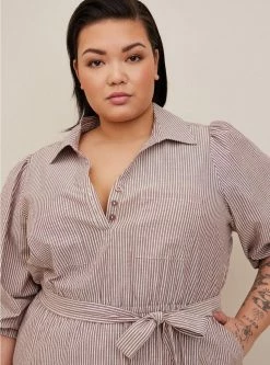 TORRID Mini Cotton Poly Blouson Sleeve Shirt Dress 9 TORRID Mini Cotton Poly Blouson Sleeve Shirt Dress -Cheap Torrid Shop 40056344 09629 av3