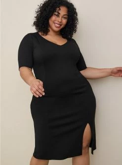 TORRID Midi Studio Cupro Slide Slit Bodycon Dress 10 TORRID Midi Studio Cupro Slide Slit Bodycon Dress -Cheap Torrid Shop 40056413 00684 av3