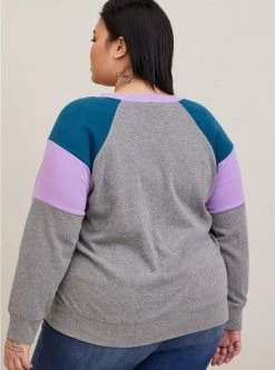 TORRID Cozy Fleece Crew Neck Colorblock Raglan Sweatshirt -Cheap Torrid Shop 40060065 00113 av2
