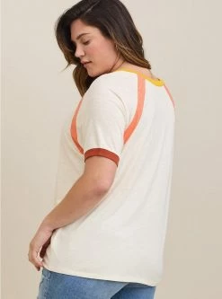 TORRID Super Soft Slub V-Neck Colorblock Raglan Tee -Cheap Torrid Shop 40060093 10327 av2