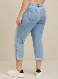 TORRID Crop Boyfriend Straight Vintage Stretch Mid-Rise Jean -Cheap Torrid Shop 40060492 10381 av2