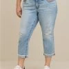 TORRID Crop Boyfriend Straight Vintage Stretch Mid-Rise Jean -Cheap Torrid Shop 40060492 10381 hi