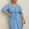 TORRID Mini Chambray Zip Front Shirt Dress 1 TORRID Mini Chambray Zip Front Shirt Dress -Cheap Torrid Shop 40070116 07501 hi