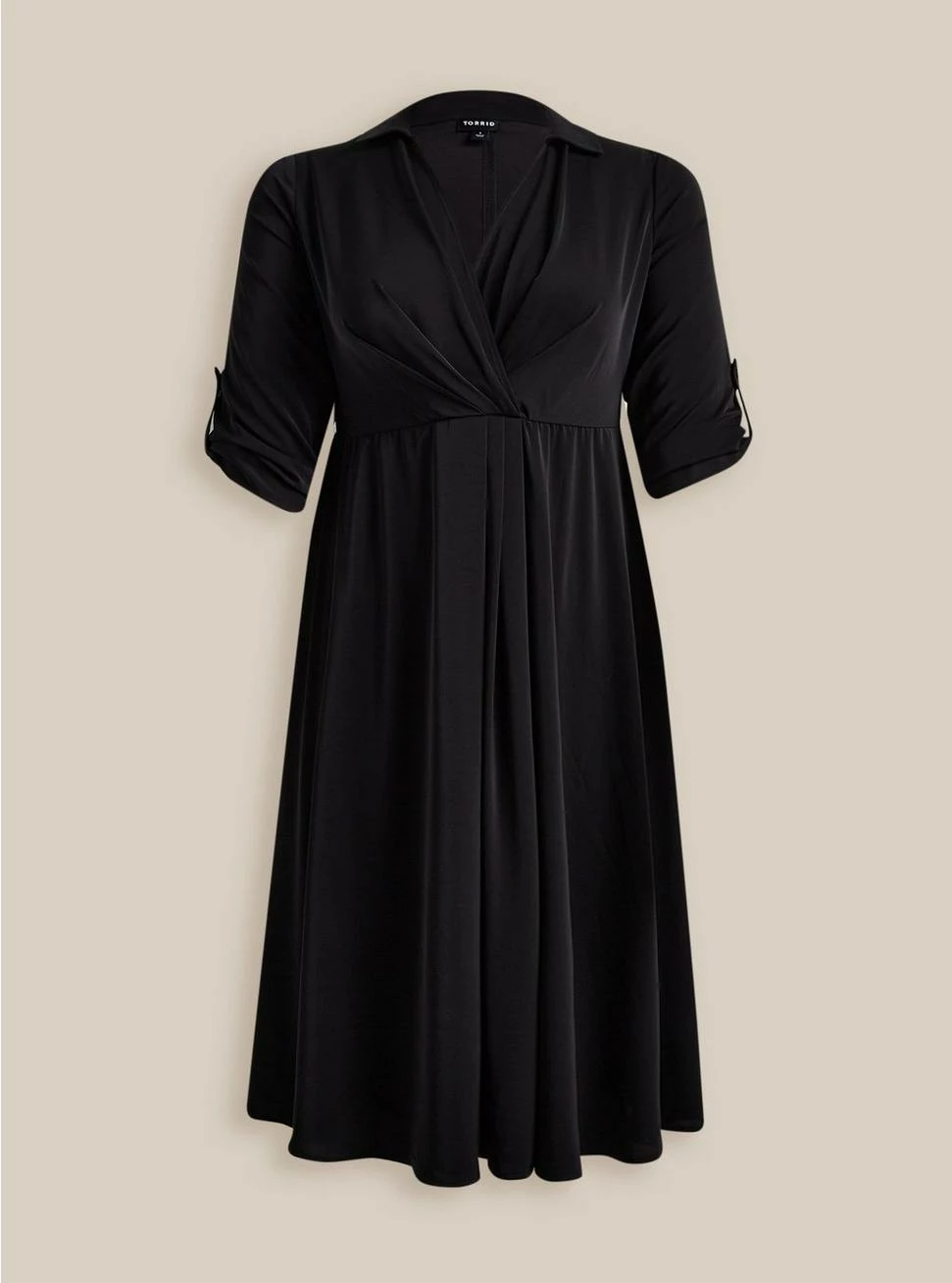 TORRID Midi Studio Crepe De Chine Collared Shirt Dress 6 TORRID Midi Studio Crepe De Chine Collared Shirt Dress - Image 4