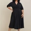 TORRID Midi Studio Crepe De Chine Collared Shirt Dress -Cheap Torrid Shop 40070135 00133 hi