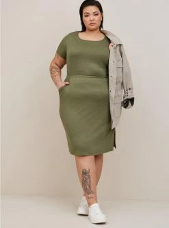 TORRID At The Knee Slub Rib Slit T-Shirt Dress 9 TORRID At The Knee Slub Rib Slit T-Shirt Dress -Cheap Torrid Shop 40070145 10321 av2