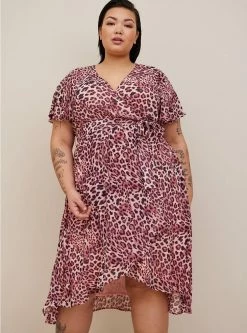 TORRID Midi Chiffon Flutter Sleeve Wrap Dress -Cheap Torrid Shop 40075387 09944 av2