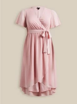 TORRID Midi Chiffon Flutter Sleeve Wrap Dress -Cheap Torrid Shop 40075387 10324 flat