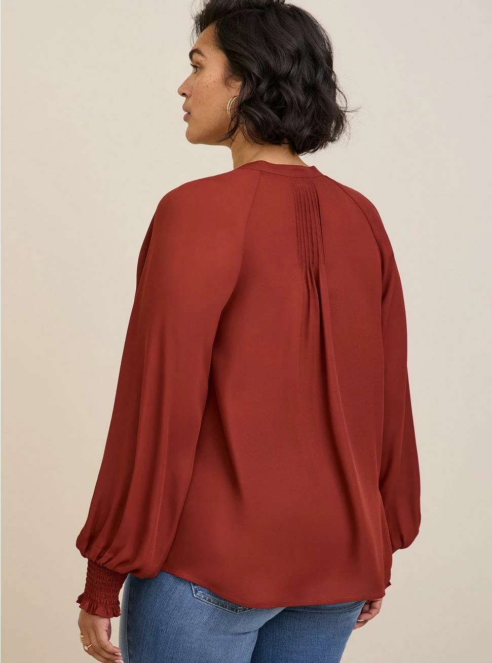 TORRID Georgette Smocked Blouson Sleeve Blouse 4 TORRID Georgette Smocked Blouson Sleeve Blouse - Image 2